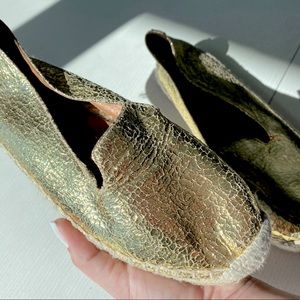 Gold espadrilles